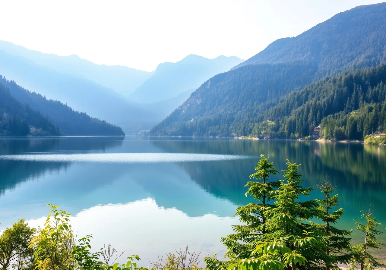 Biogradské jezero a prales v národním parku Biogradska Gora v pohoří Bjelasica