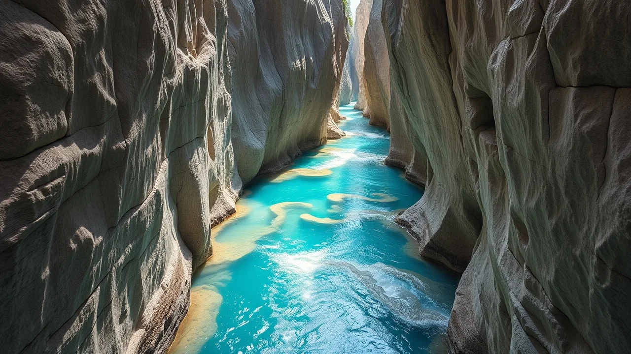 Canyoning v úzké soutěsce kaňonu Nevidio v Černé Hoře
